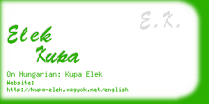 elek kupa business card